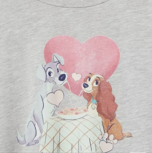 Torrid Disney Lady and the Tramp Gray Dog T-Shirt Size M/L, New - Picture 5 of 13